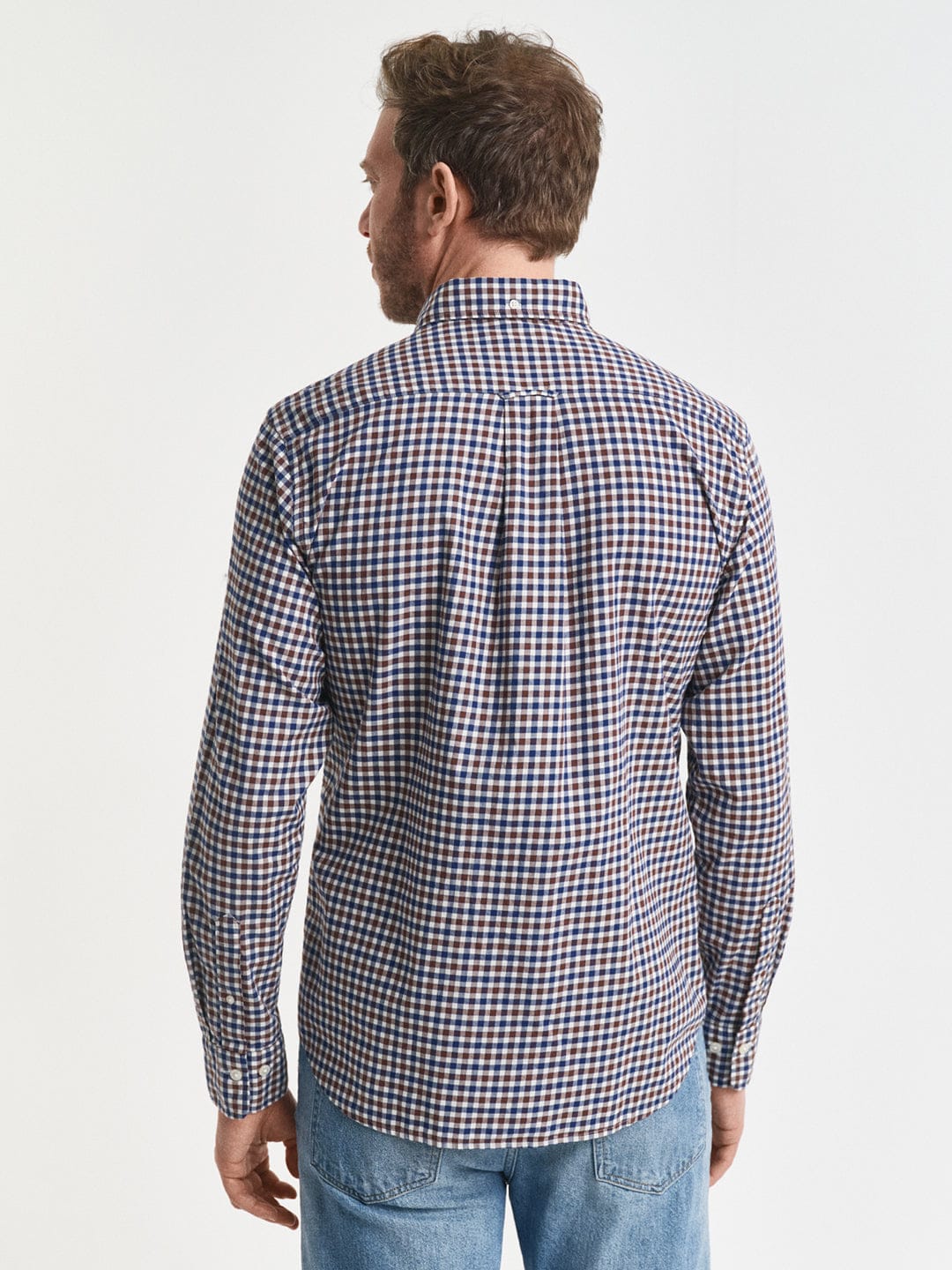 Gant Men Brown Checks Collar Shirt