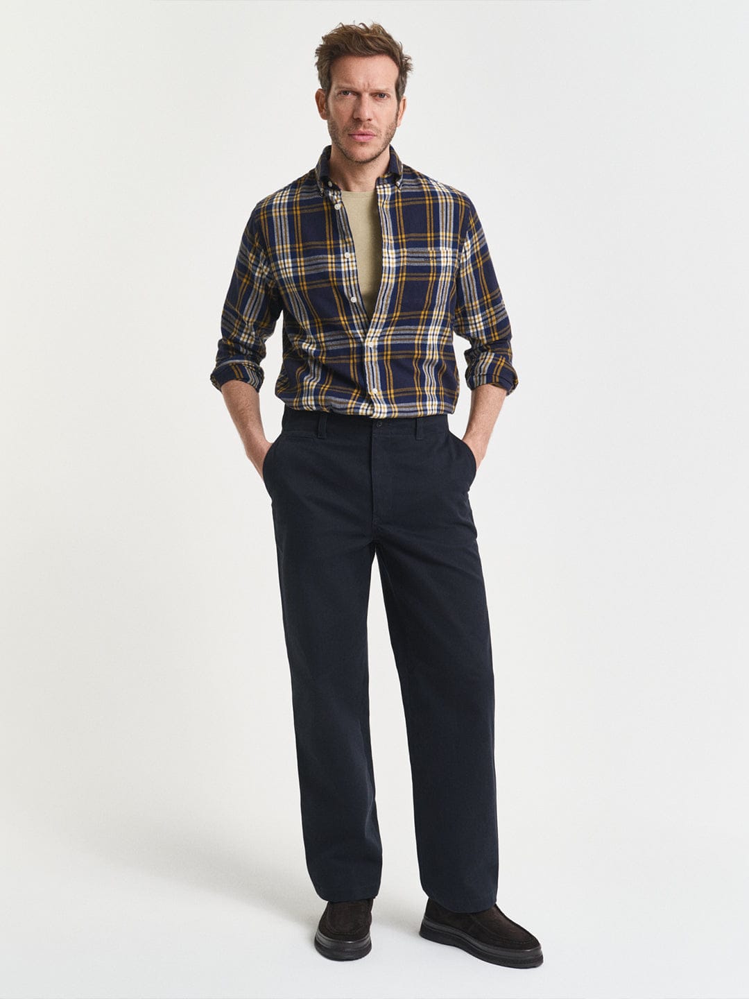 Gant Men Blue Checks Collar Shirt