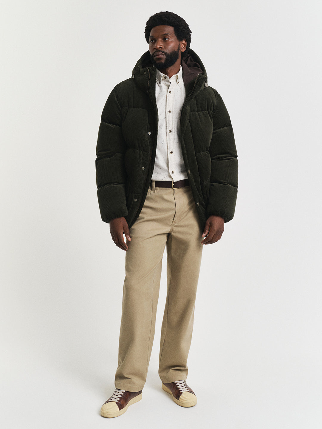 Gant Men Cream Solid Collar Shirt