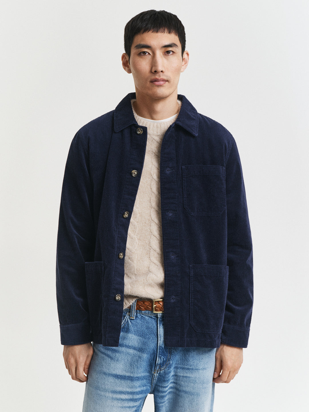 Gant Men Blue Solid Collar Shirt