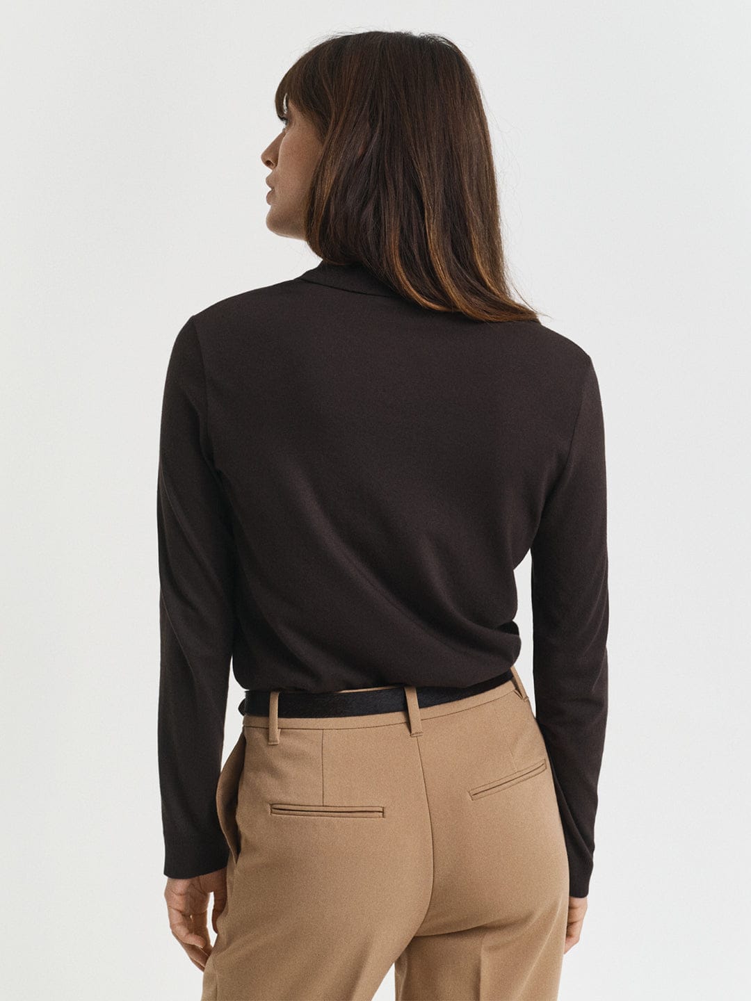 Gant Women Brown Solid Polo Tshirt