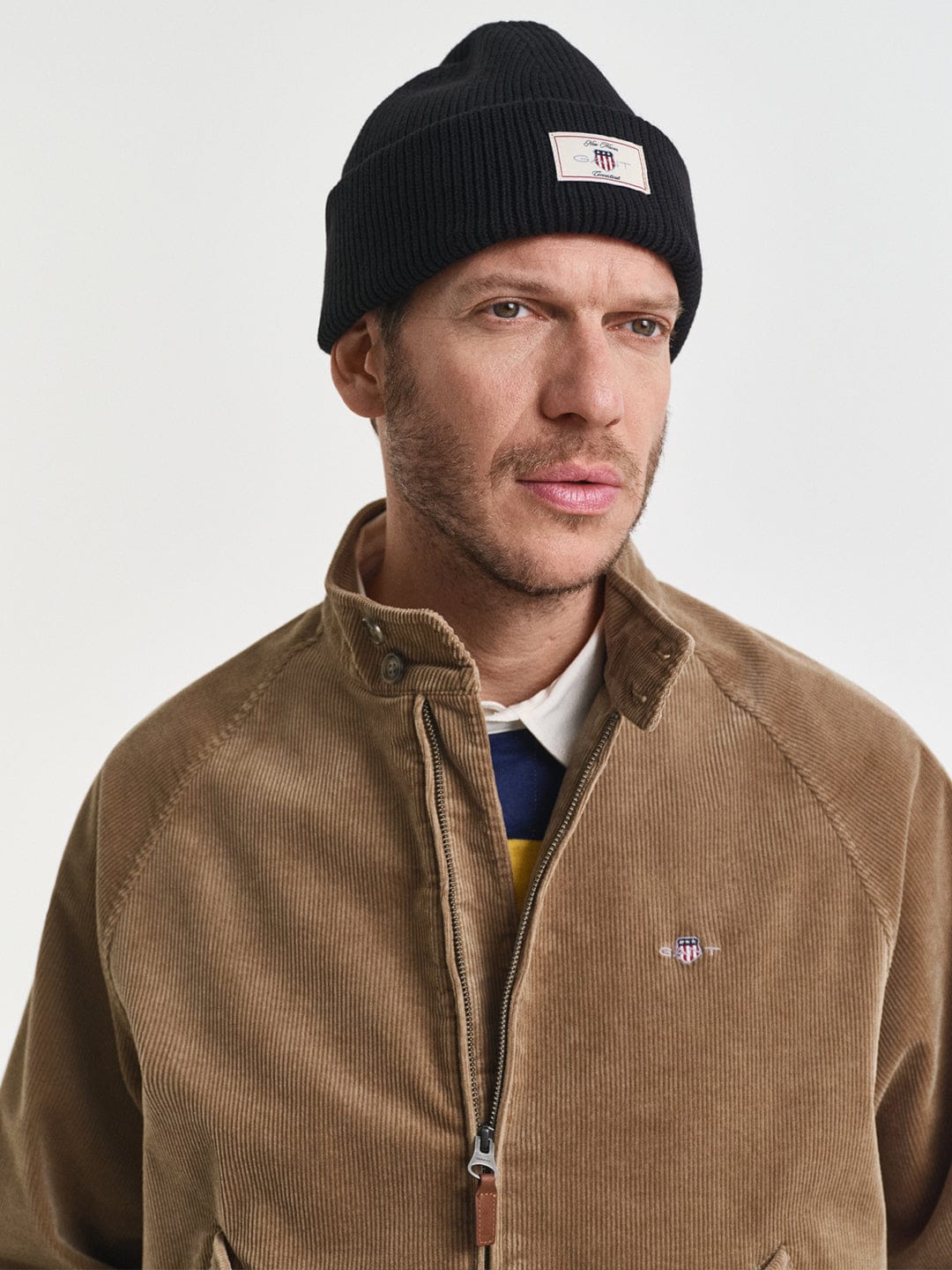 Gant Men Khaki Solid Collar Jacket