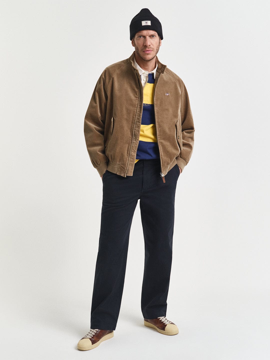 Gant Men Khaki Solid Collar Jacket