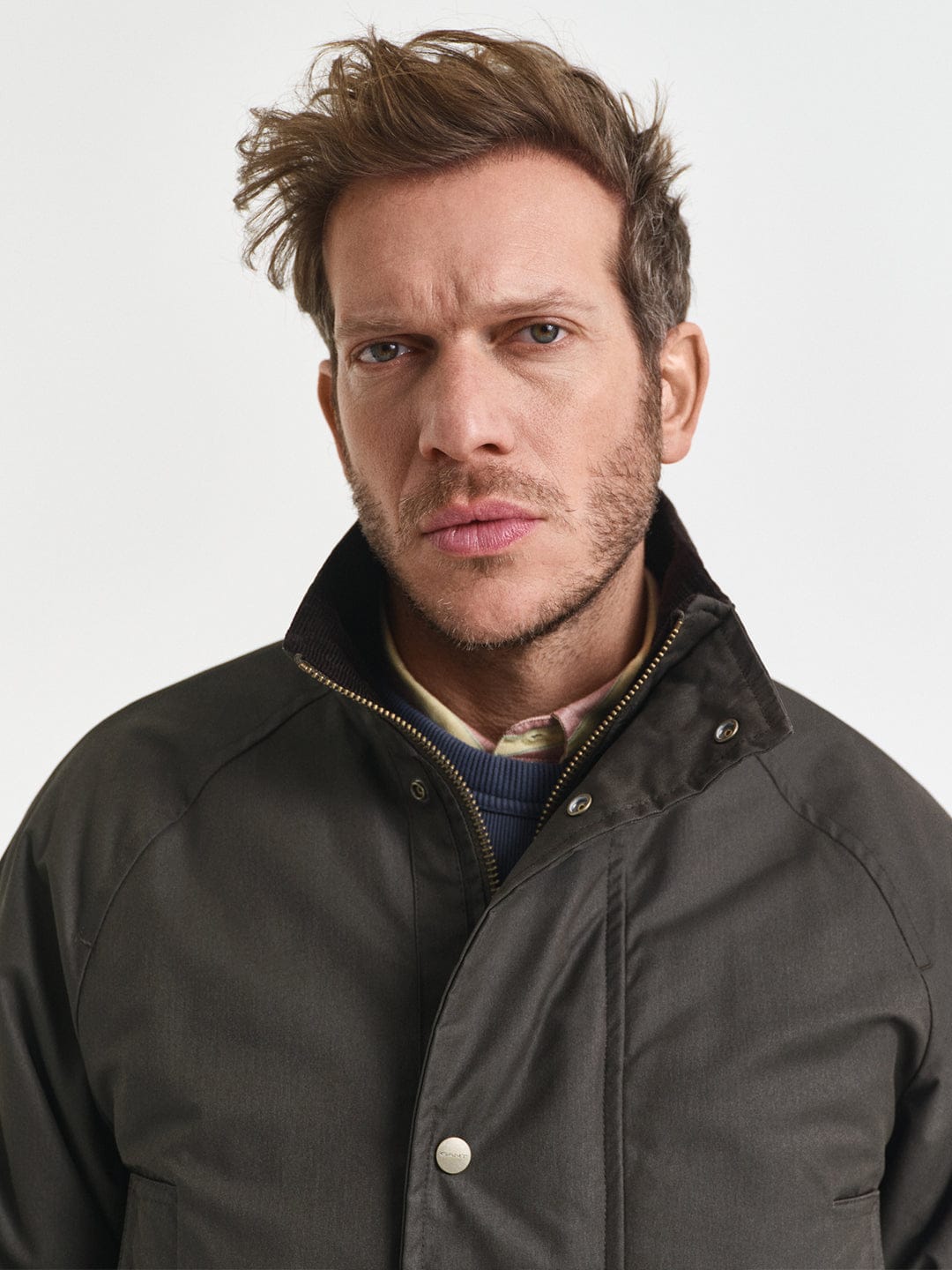 Gant Men Green Solid Collar Jacket