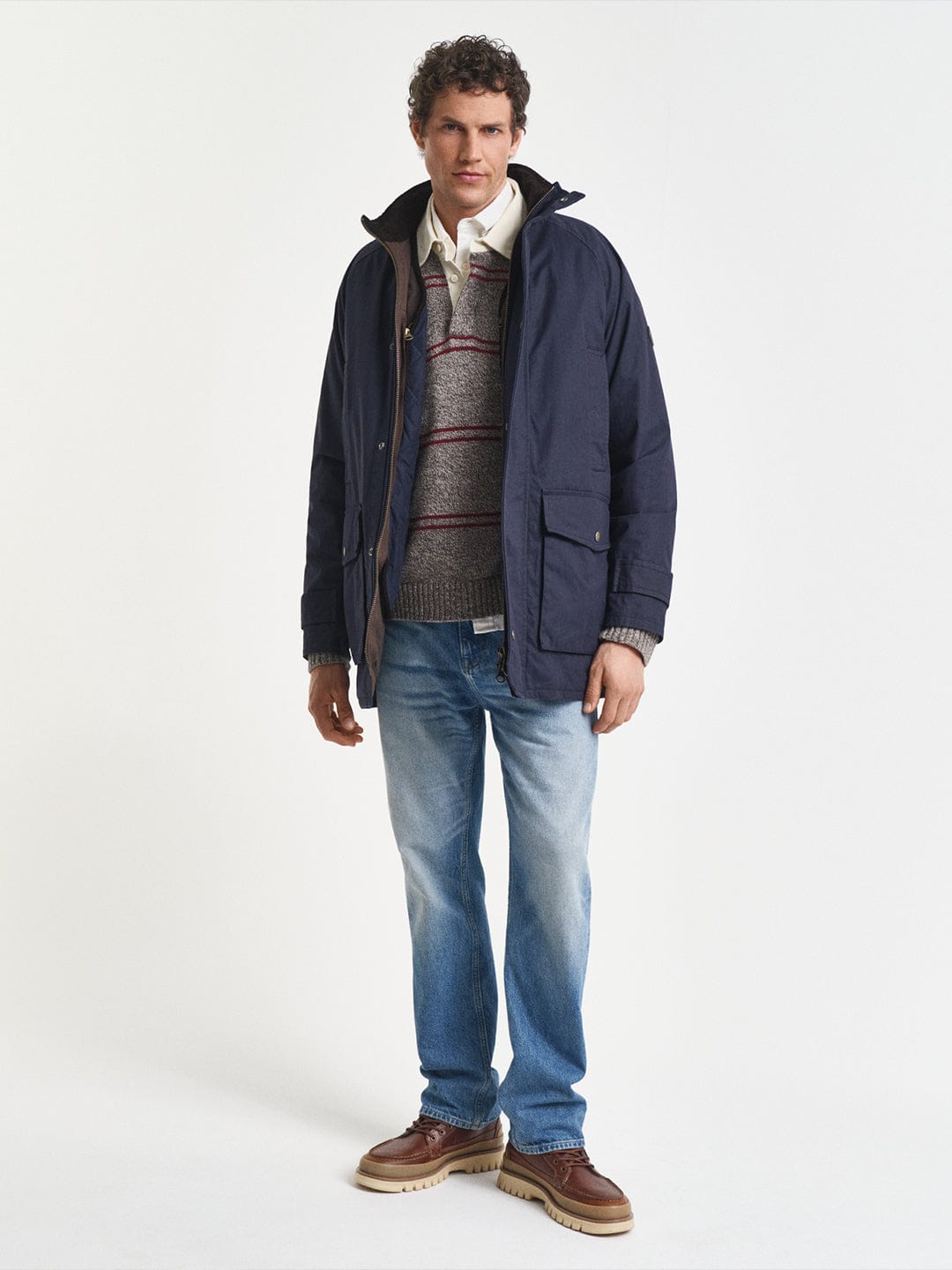 Gant Men Blue Solid Collar Jacket