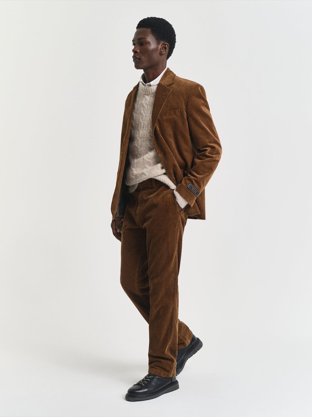 Gant Men Brown Solid Collar Blazer