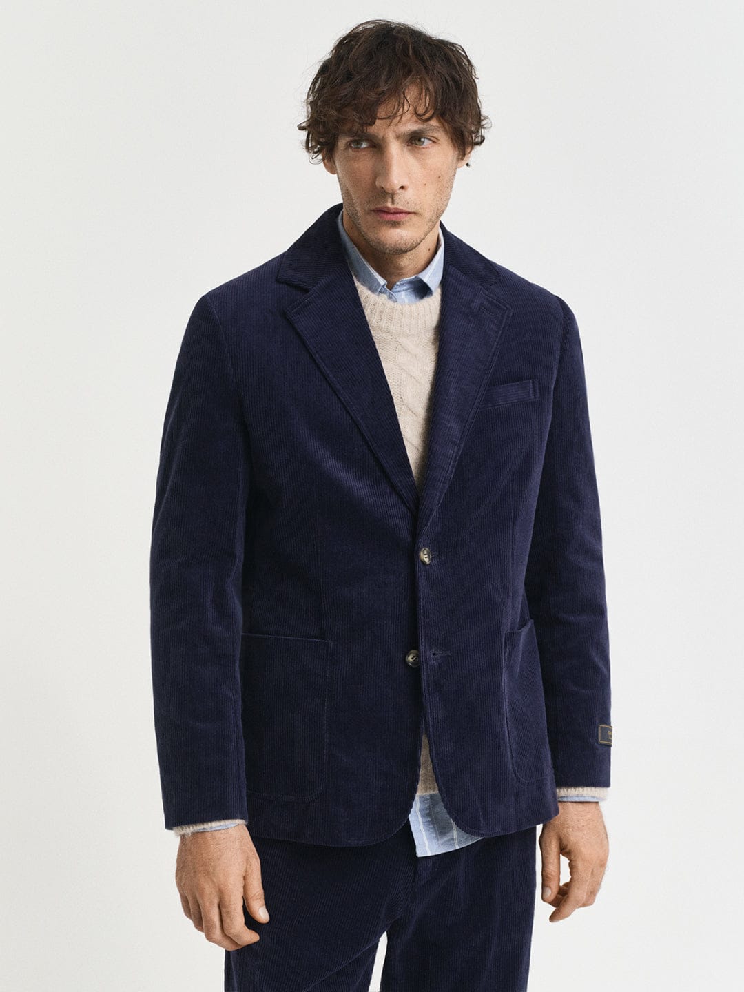 Gant Men Blue Solid Collar Blazer