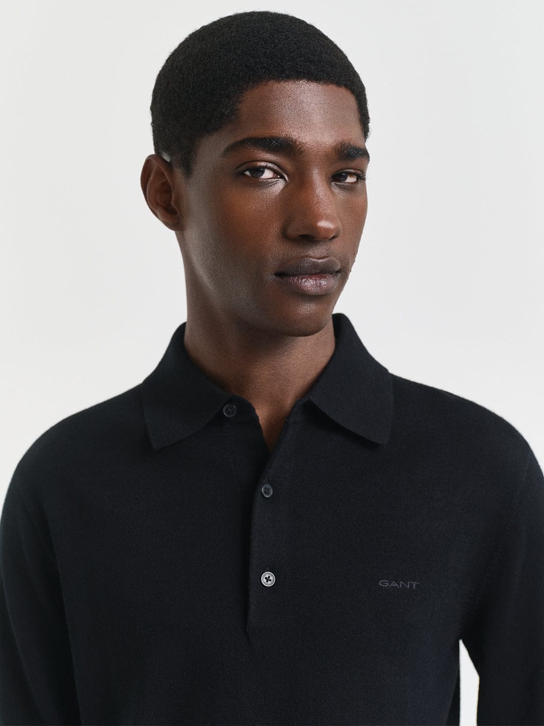 Gant Men Black Solid Collar Sweater