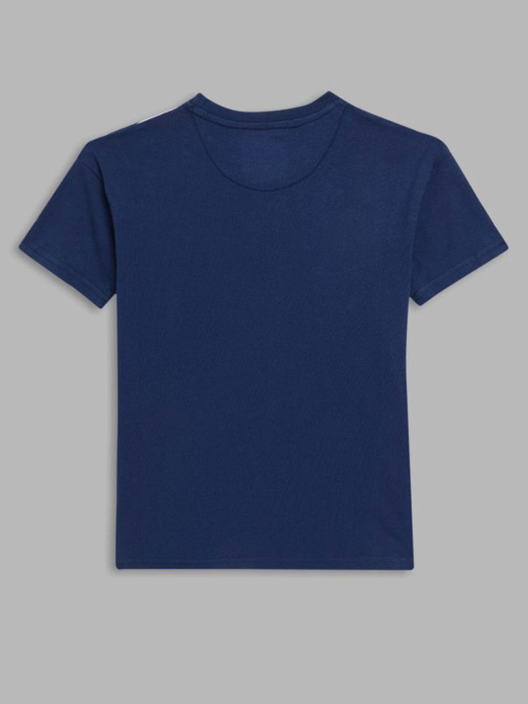 Blue Giraffe Boys Navy Striped Round Neck Short Sleeves Tshirt