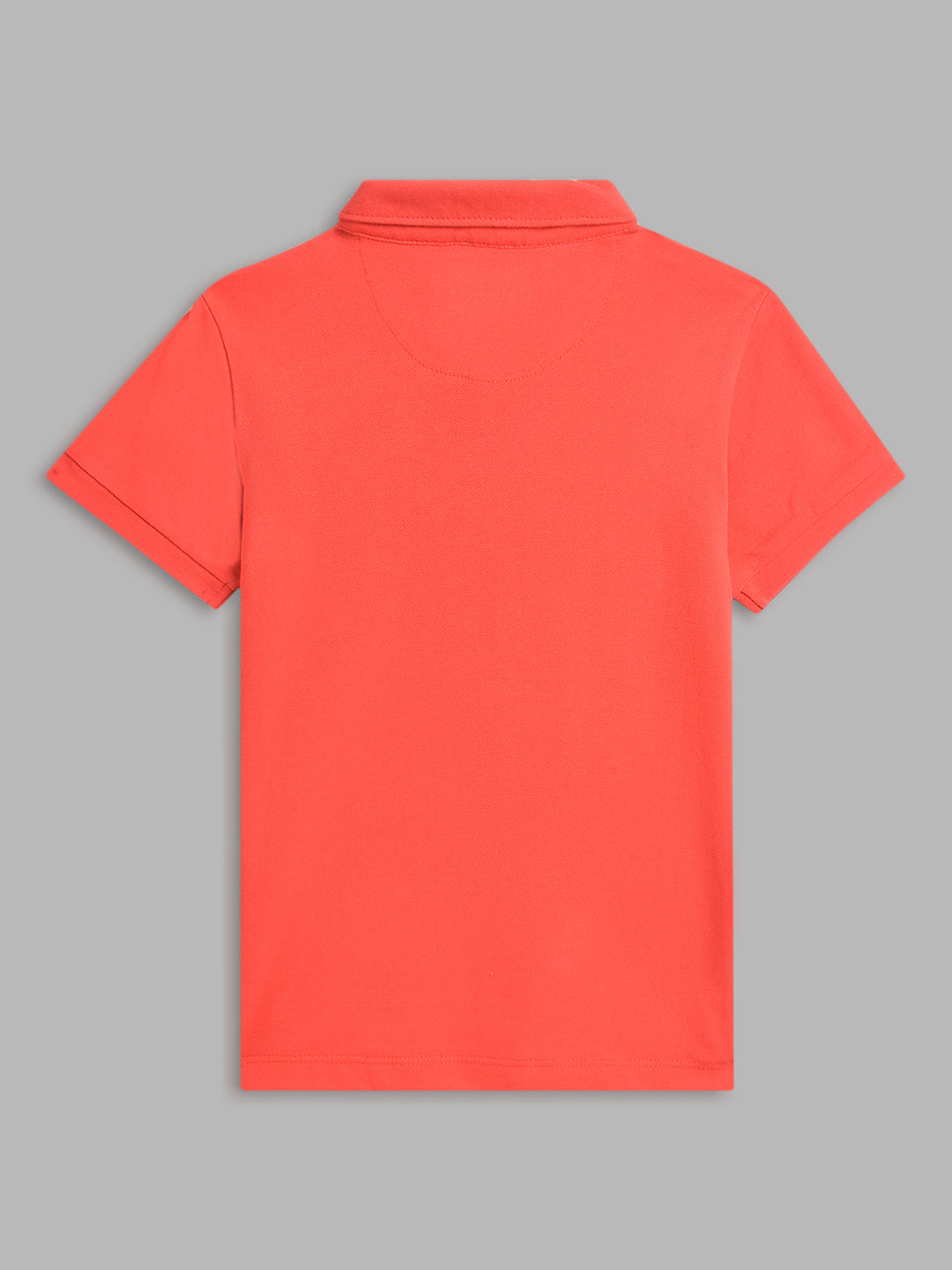 Blue Giraffe Boys Red Solid Polo Collar Short Sleeves Tshirt