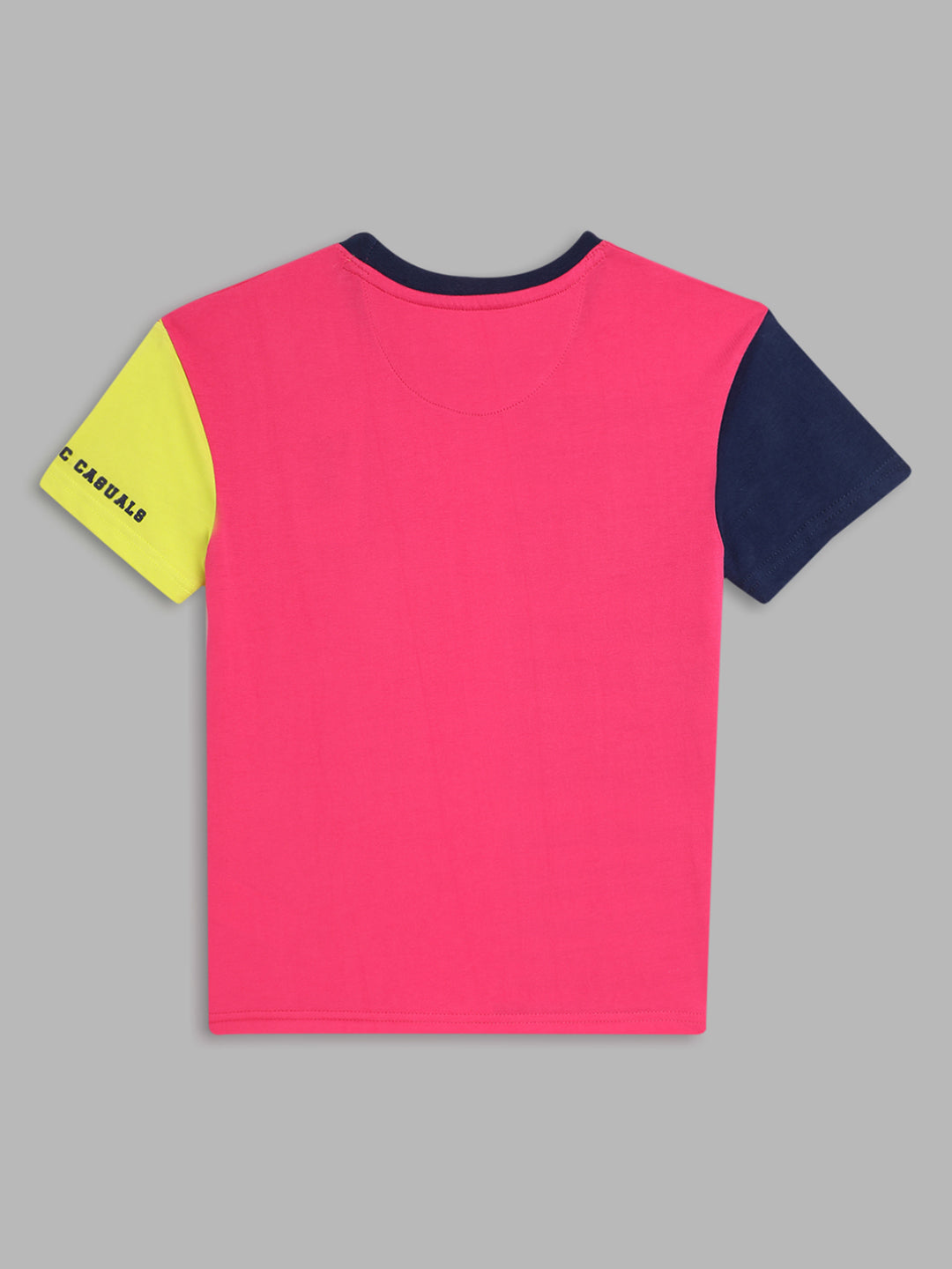 Blue Giraffe Boys Multicolor Colorblocked Round Neck Short Sleeves Tshirt