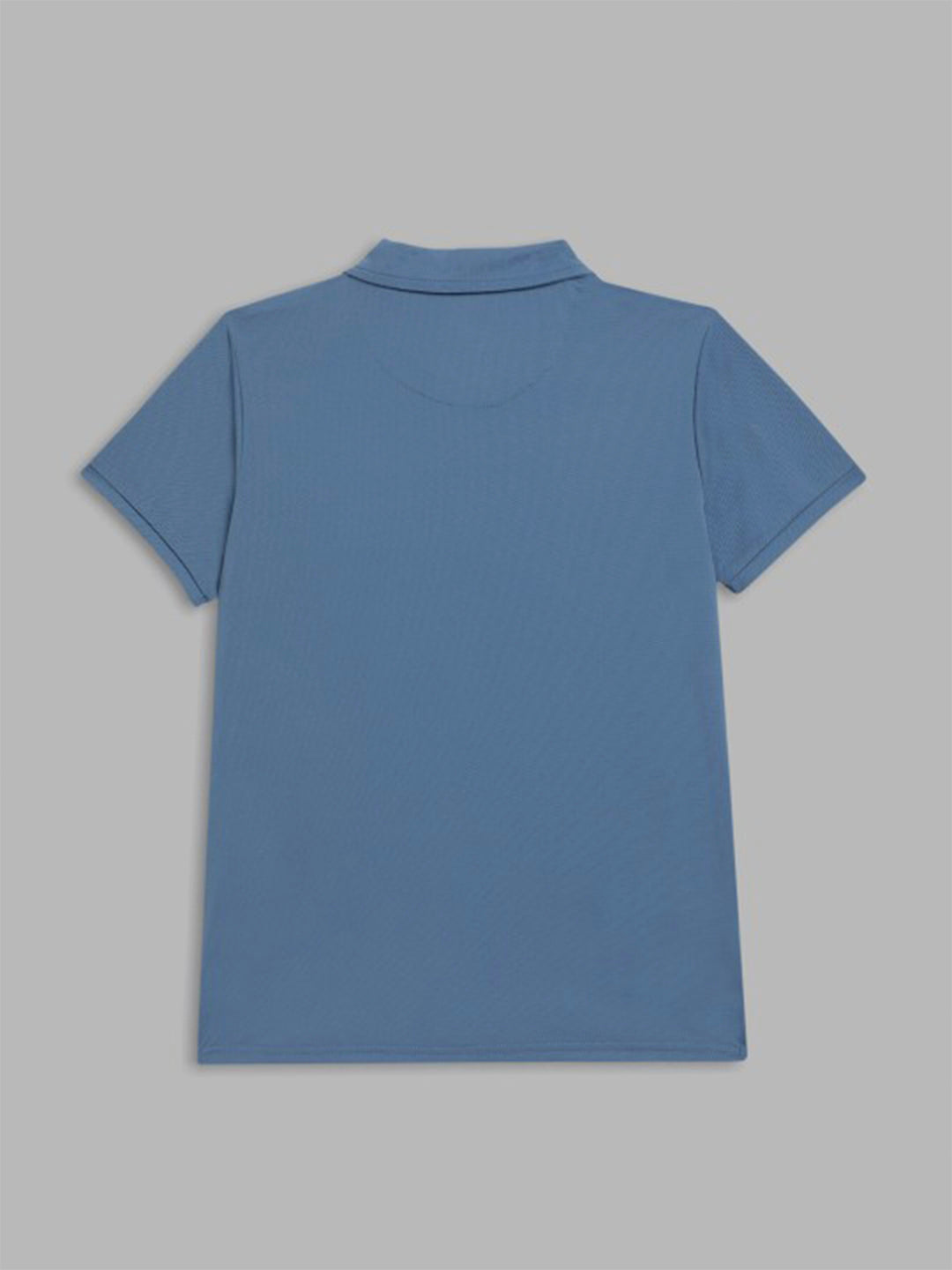 Blue Giraffe Boys Blue Solid Polo Collar Short Sleeves Tshirt