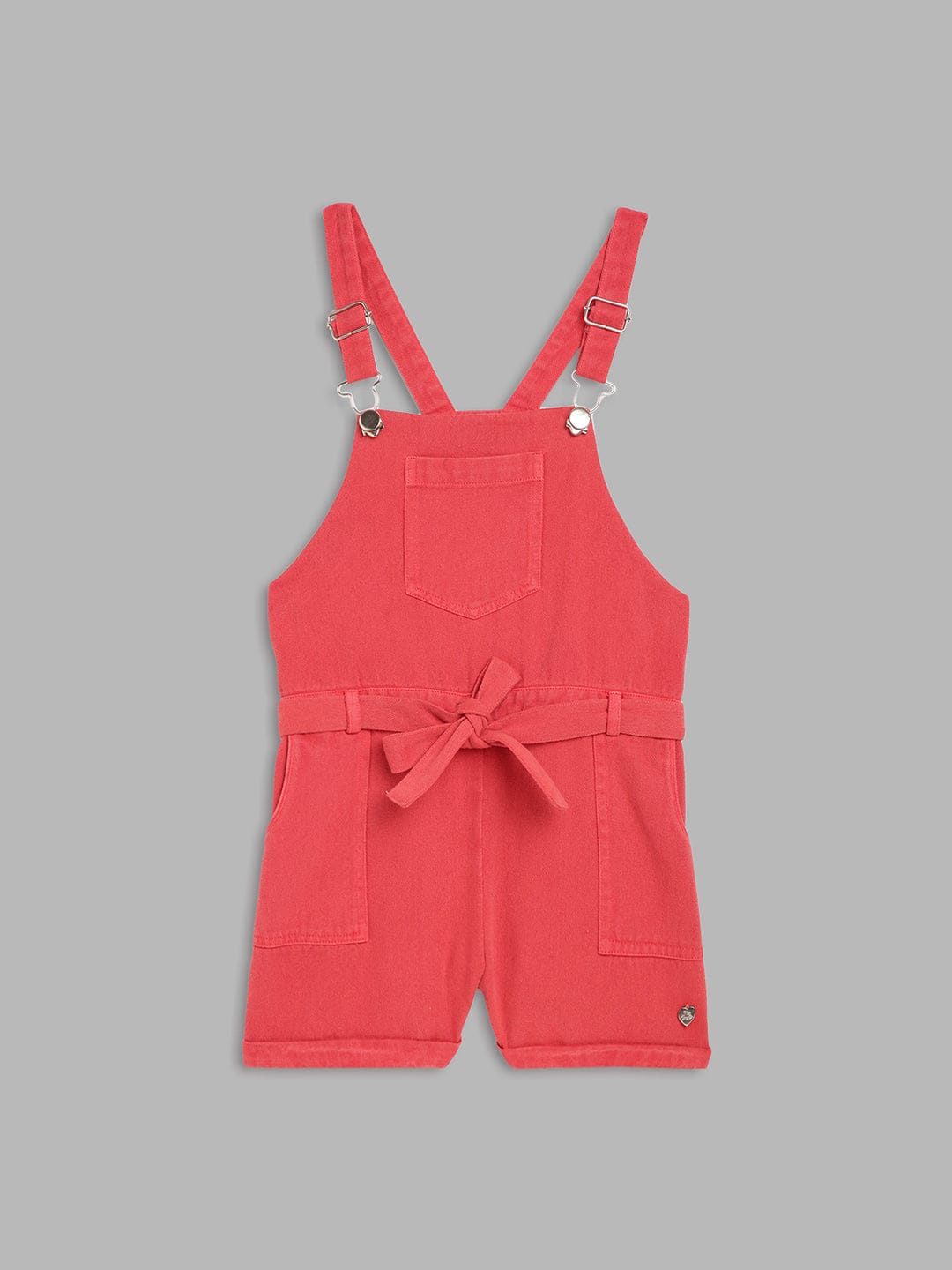 Blue Giraffe Girls Red Playsuit