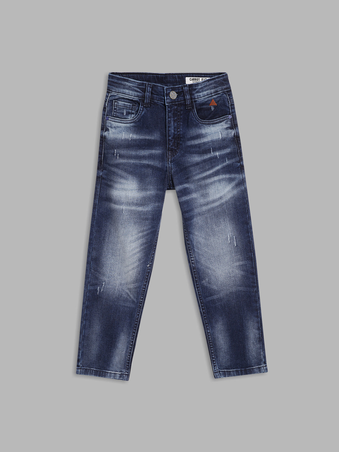 Blue Giraffe Boys Blue Solid Regular Fit Jeans
