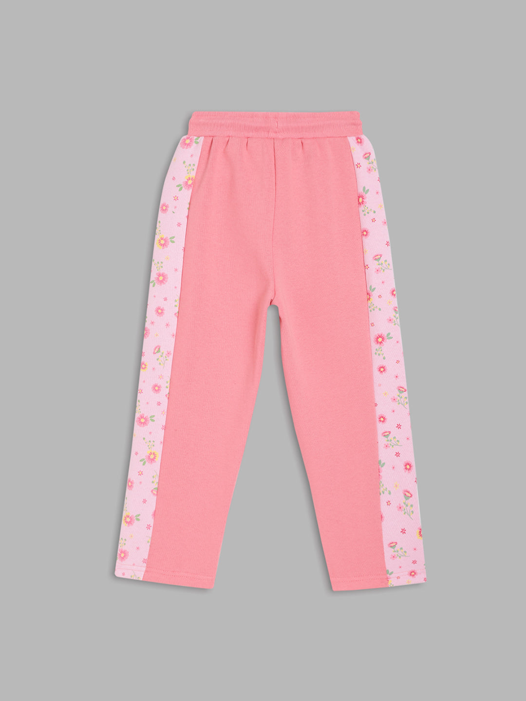 Blue Giraffe Girls Pink Solid Regular Fit Mid-Rise Track Pants