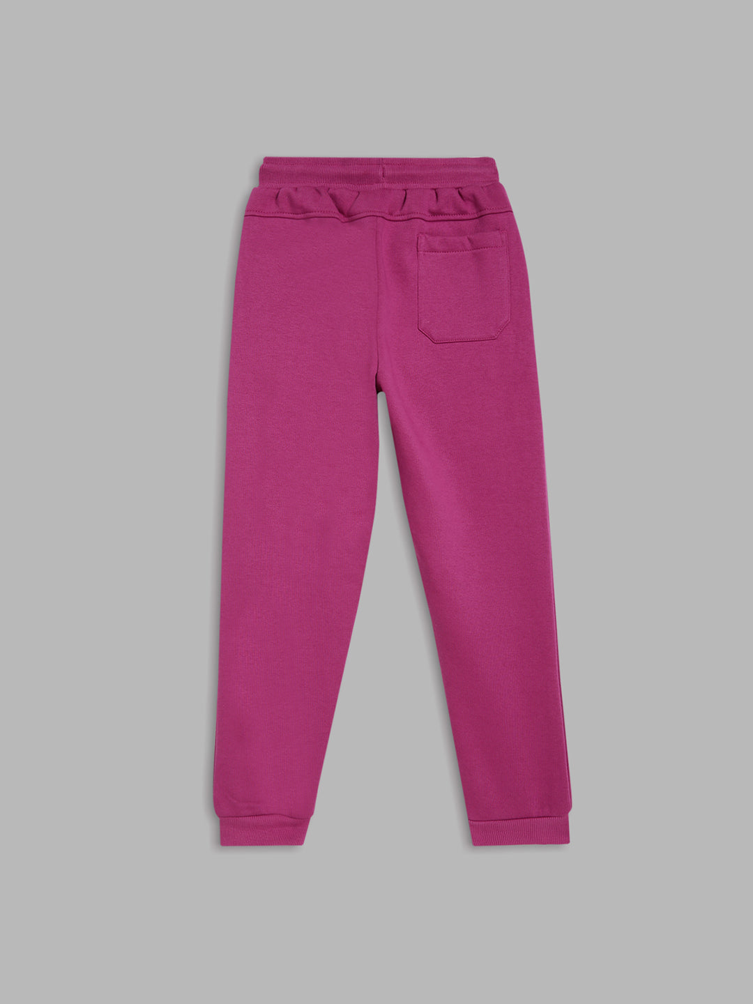 Blue Giraffe Girls Magenta Solid Regular Fit Mid-Rise Jogger Style Track Pants