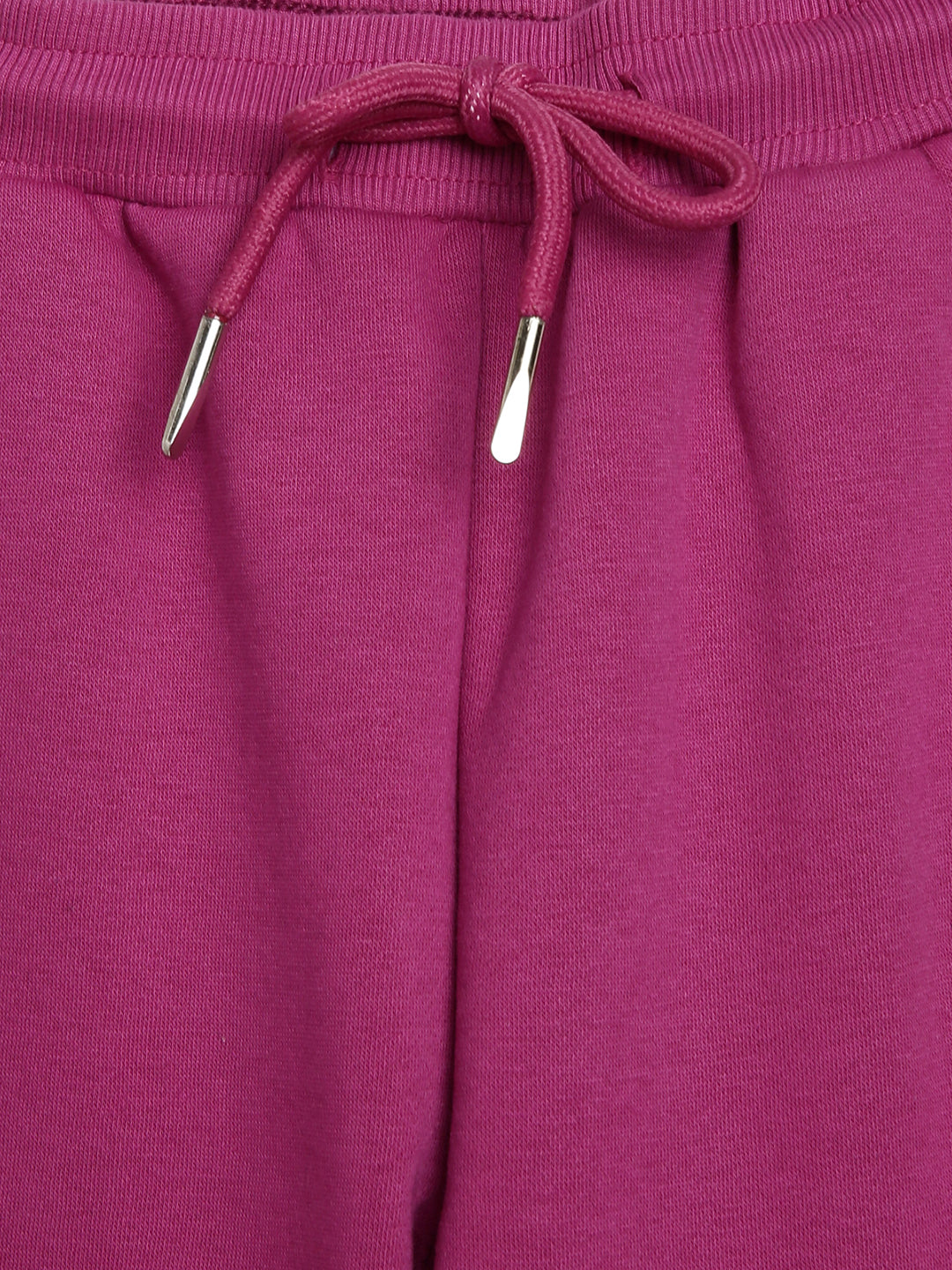 Blue Giraffe Girls Magenta Solid Regular Fit Mid-Rise Jogger Style Track Pants