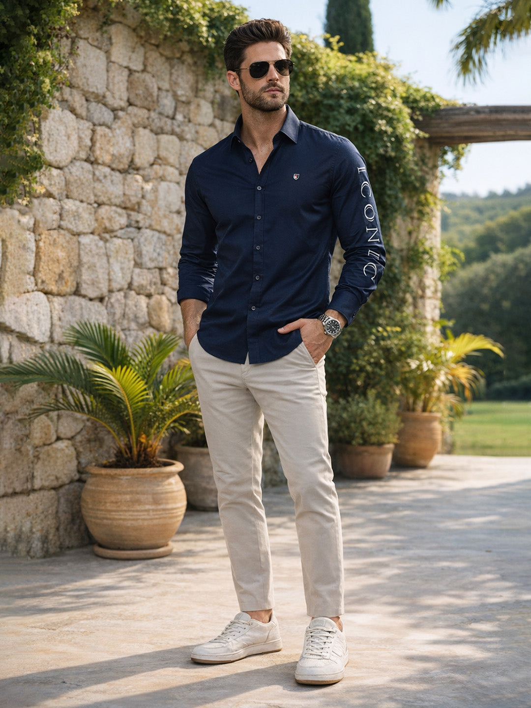 Iconic Navy Regular Fit Shirt