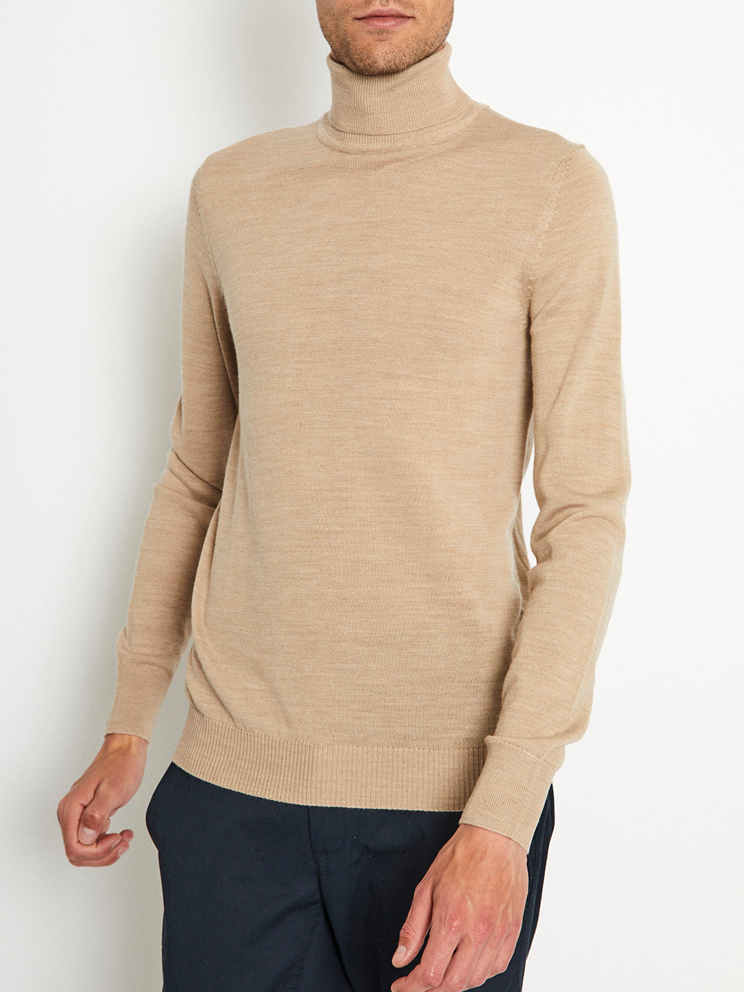 Bruun & Stengade Men Beige Printed Round Neck Sweater