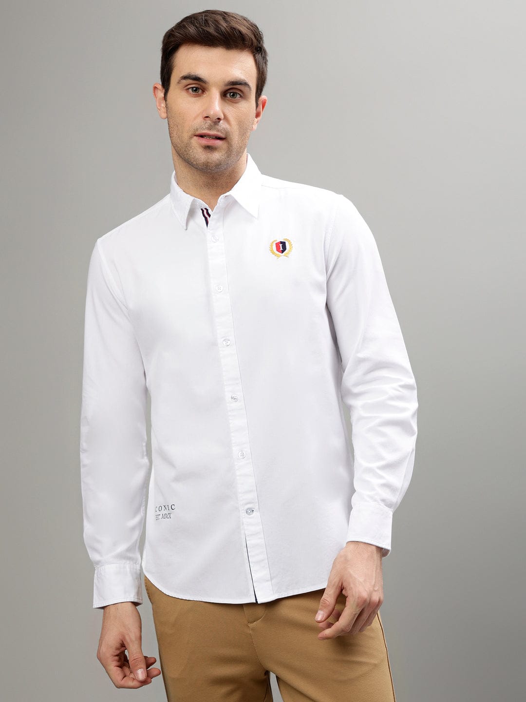 Iconic Men White Shirt Collar Shirt