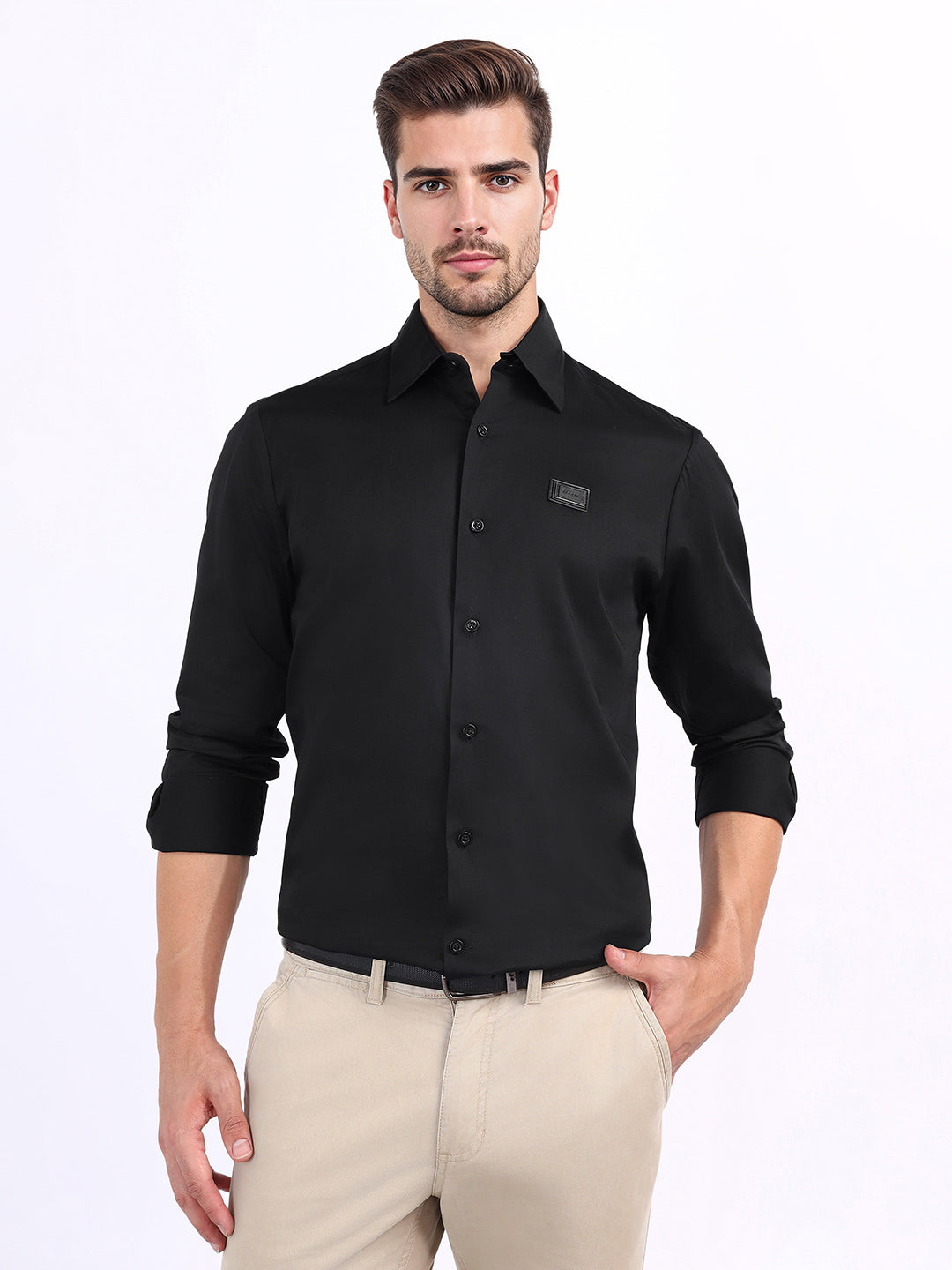 Iconic Black Fashion Slim Fit Shirt