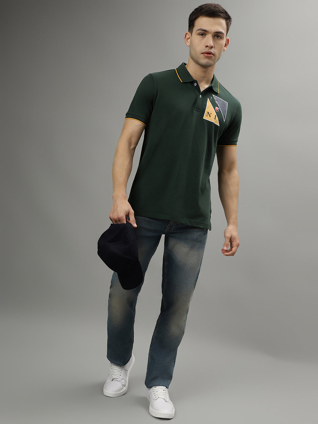 Iconic Men Green Polo Tshirt