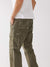 True Religion Men Green Solid Oversize Fit Mid-Rise Trouser