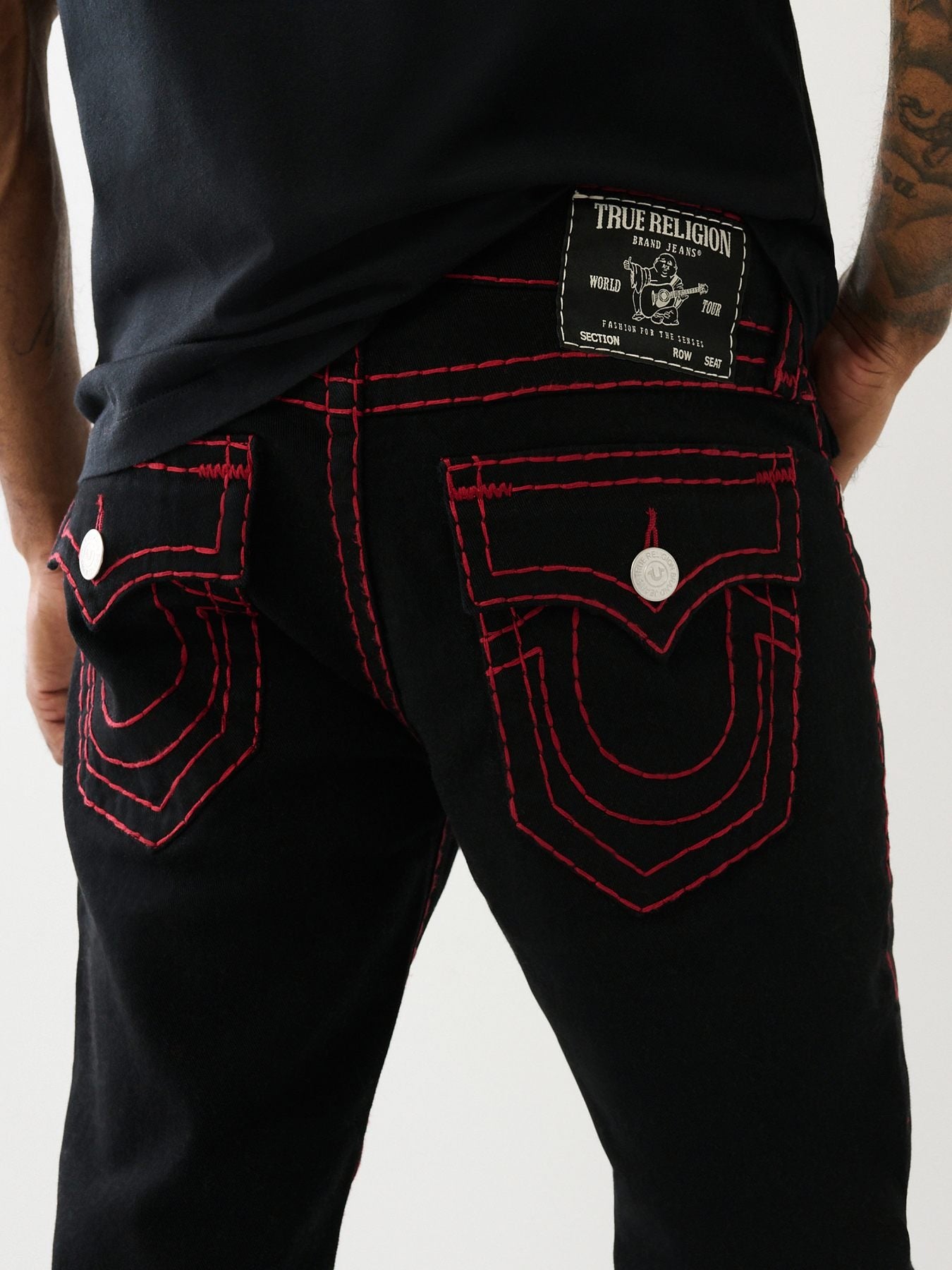 True Religion Men Super T Ricky Straight Fit Mid Rise Jeans