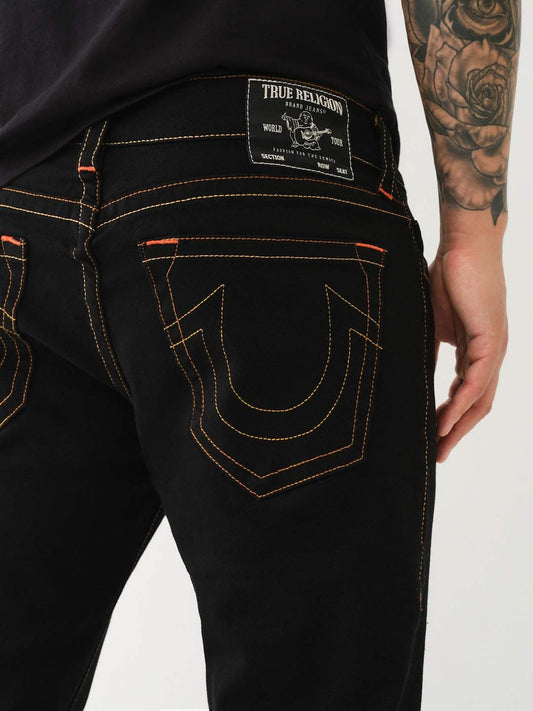 True Religion Men Black Solid Bootcut Mid-Rise Jeans