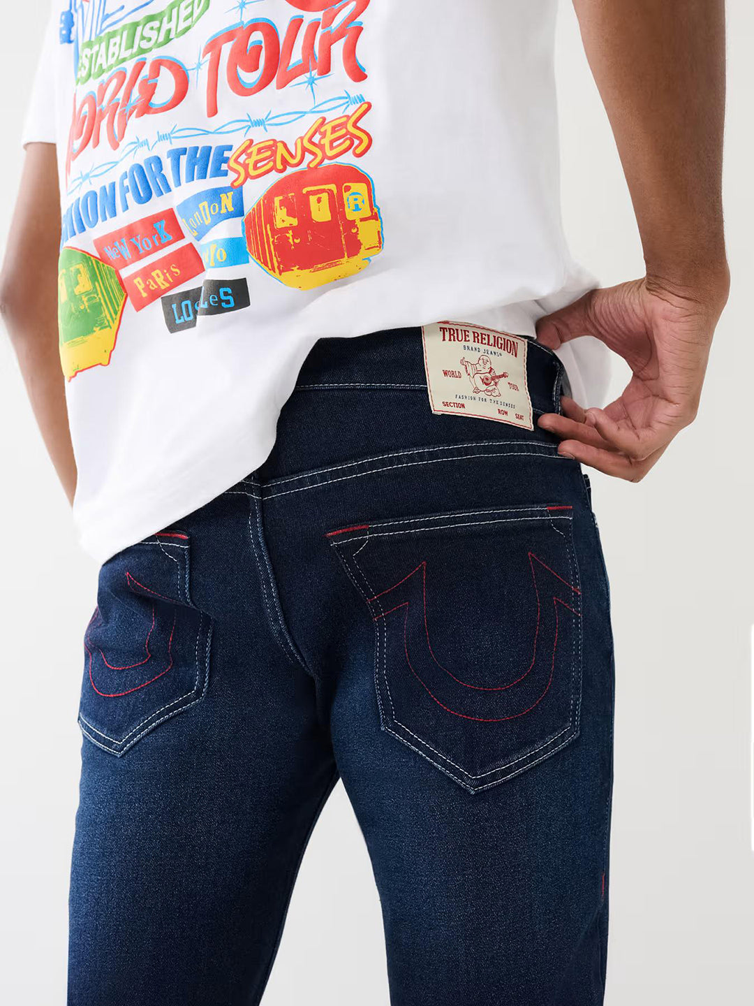 True Religion SN Rocco Skinny Fit Blue Mid-Rise Solid Jeans