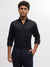 Bruun & Stengade Men Black Solid Cutaway Collar Full Sleeves Shirt