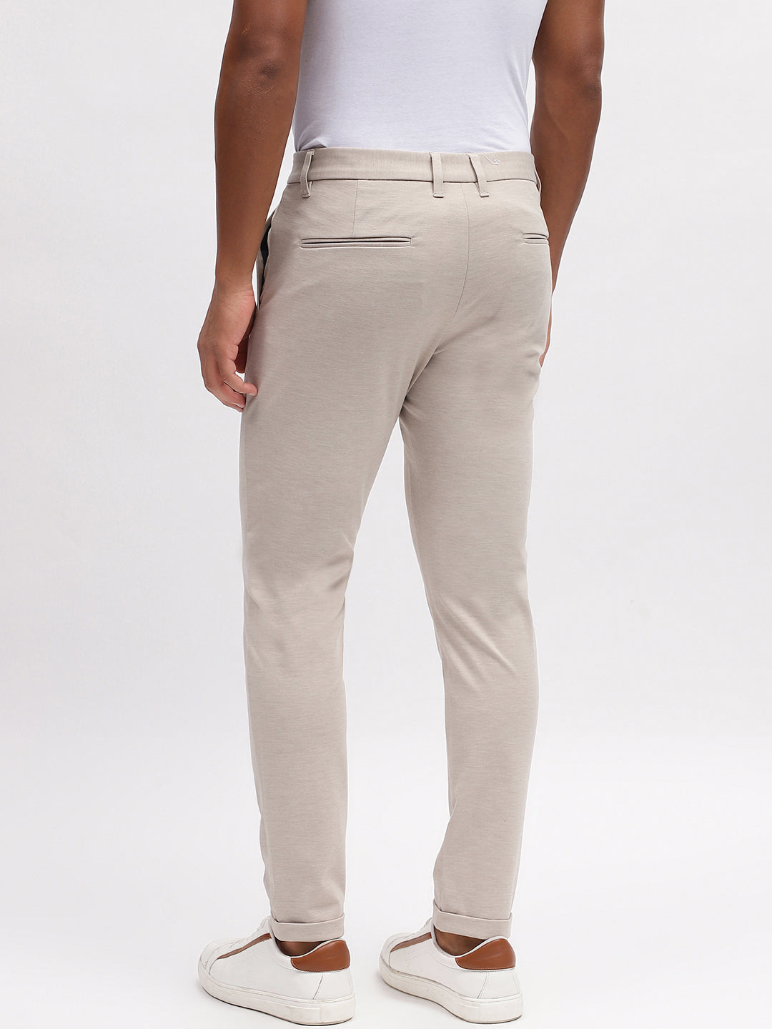 Lindbergh Men Beige Solid Slim Fit Trouser