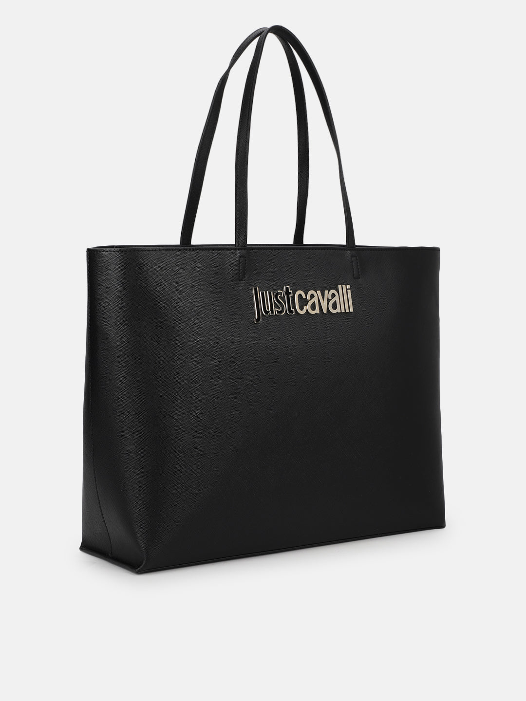 Just Cavalli Women Black Solid Textured Tote