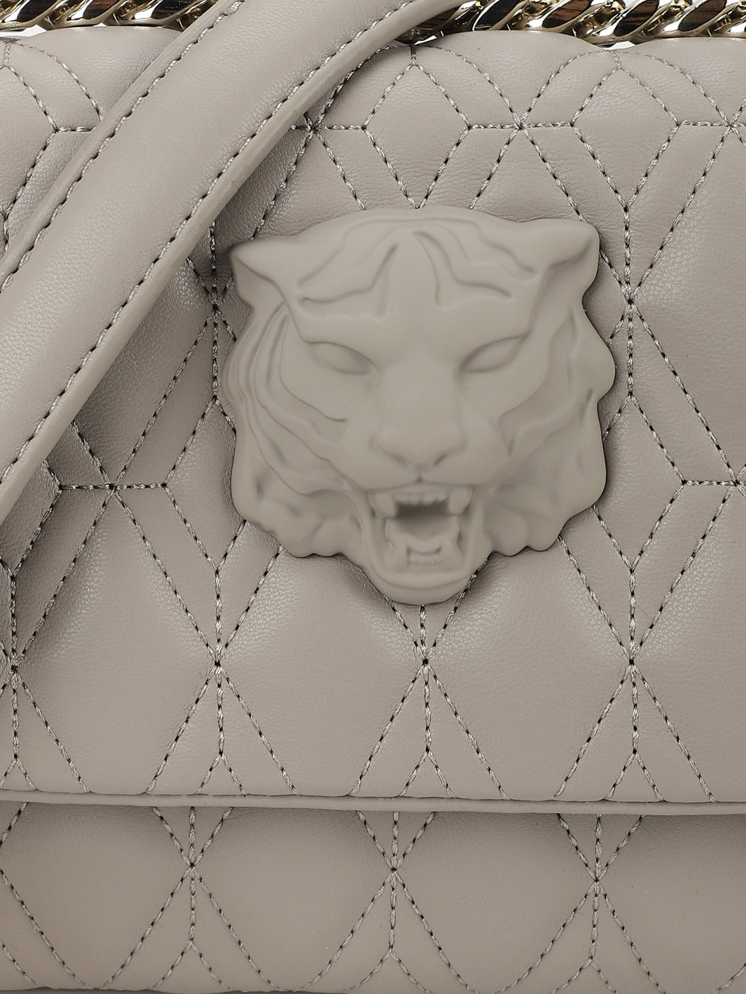 Just Cavalli Women Grey Solid Crossbody Bag