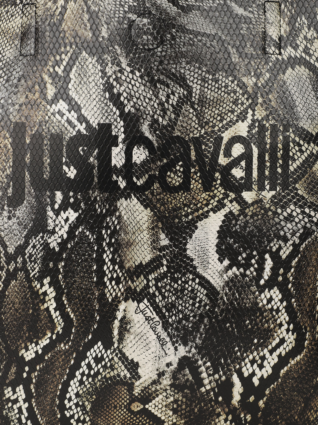 Just Cavalli Women Black Printed Textured Tote
