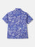 Blue Giraffe Boys Blue Printed Resort Collar Short Sleeves Shirt