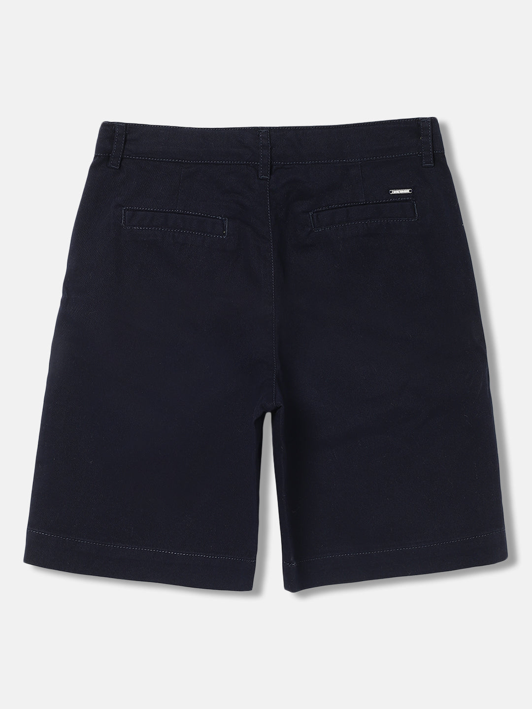 Blue Giraffe Boys Navy Blue Solid Regular Fit Shorts