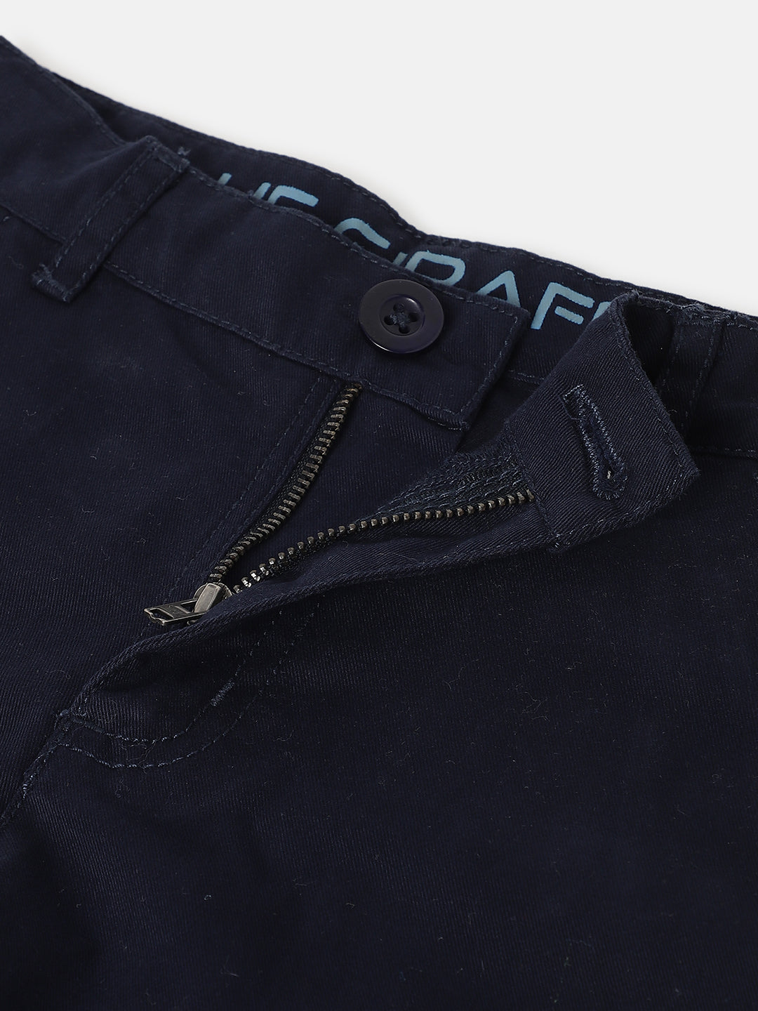 Blue Giraffe Boys Navy Blue Solid Regular Fit Shorts