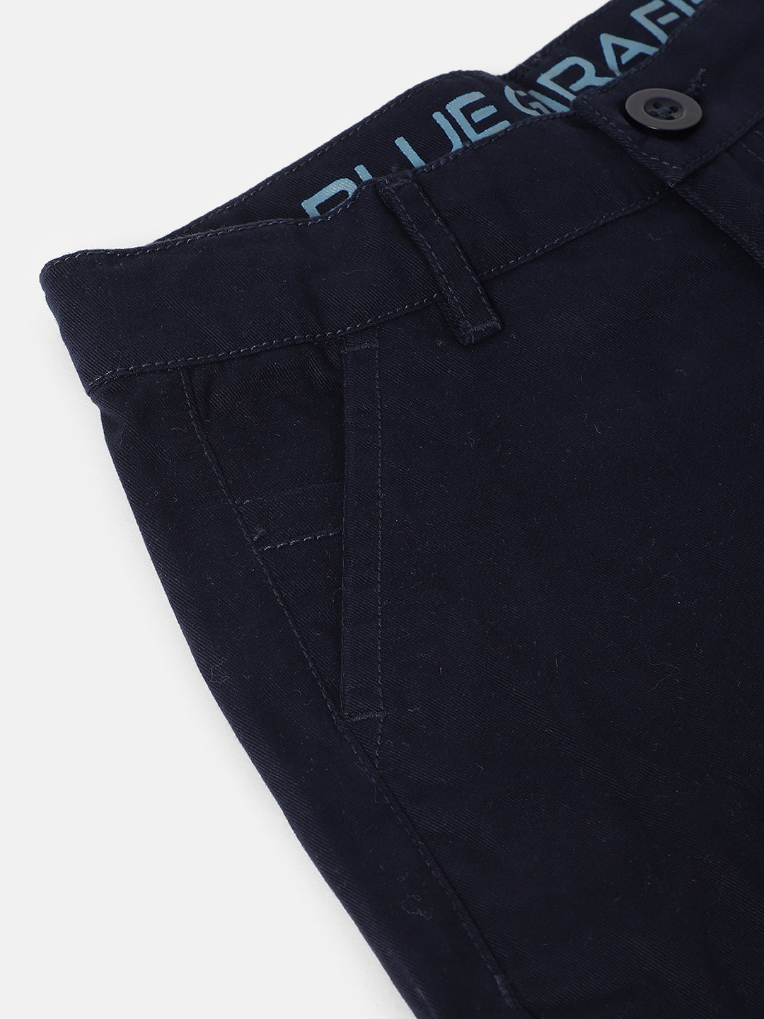 Blue Giraffe Boys Navy Blue Solid Regular Fit Shorts