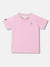 Blue Giraffe Boys Pink Solid Round Neck Short Sleeves T-shirt