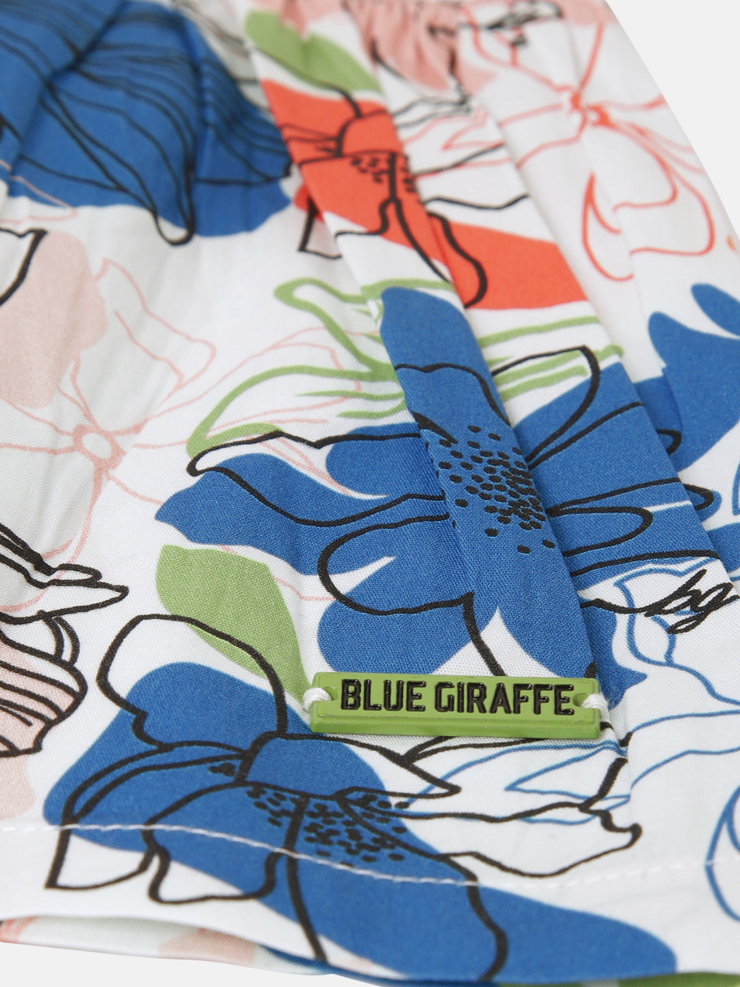 Blue Giraffe Girls Multi Printed Round Neck Sleeveless Dress