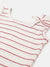 Blue Giraffe Girls White Striped Round Neck Sleeveless T-Shirt