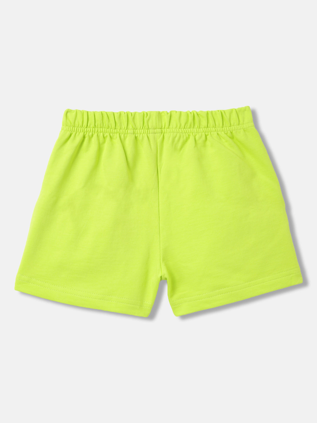 Blue Giraffe Girls Green Solid Regular Fit Shorts