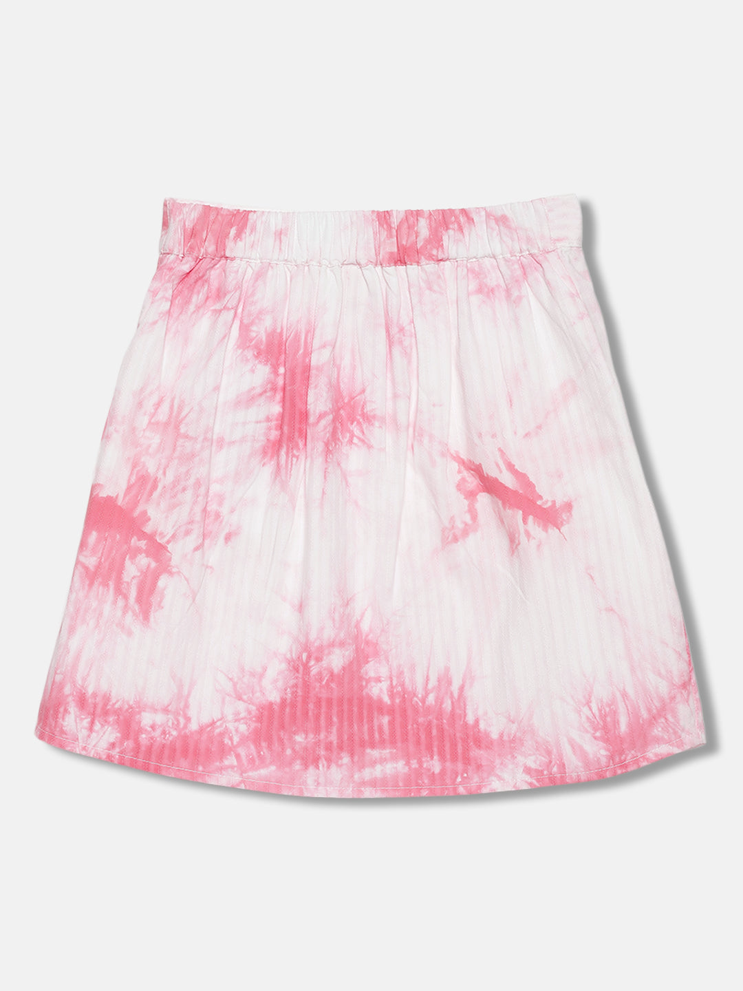 Blue Giraffe Girls White Printed Regular Fit Skirt