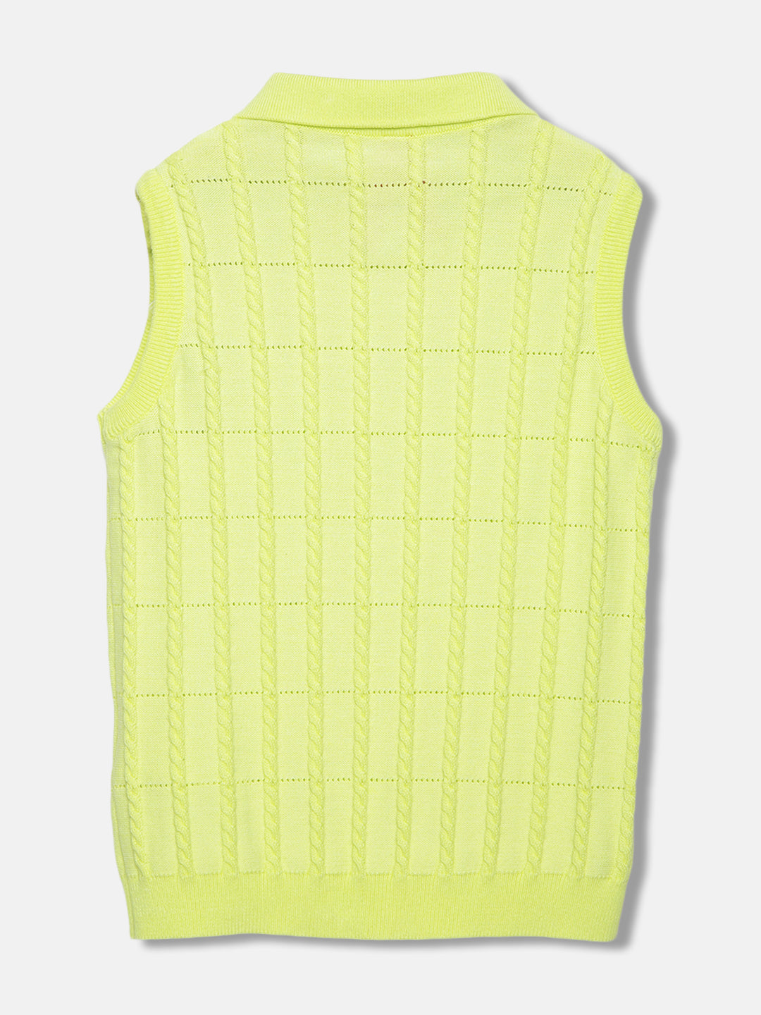 Blue Giraffe Girls Yellow Solid Polo Sleeveless Top