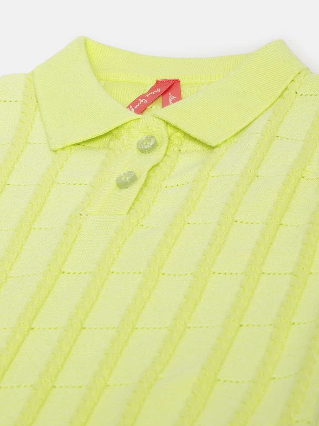 Blue Giraffe Girls Yellow Solid Polo Sleeveless Top