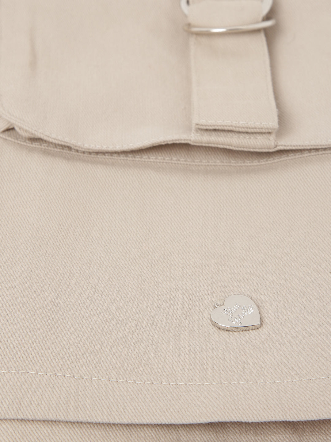 Blue Giraffe Girls Beige Solid Regular Fit Skirt