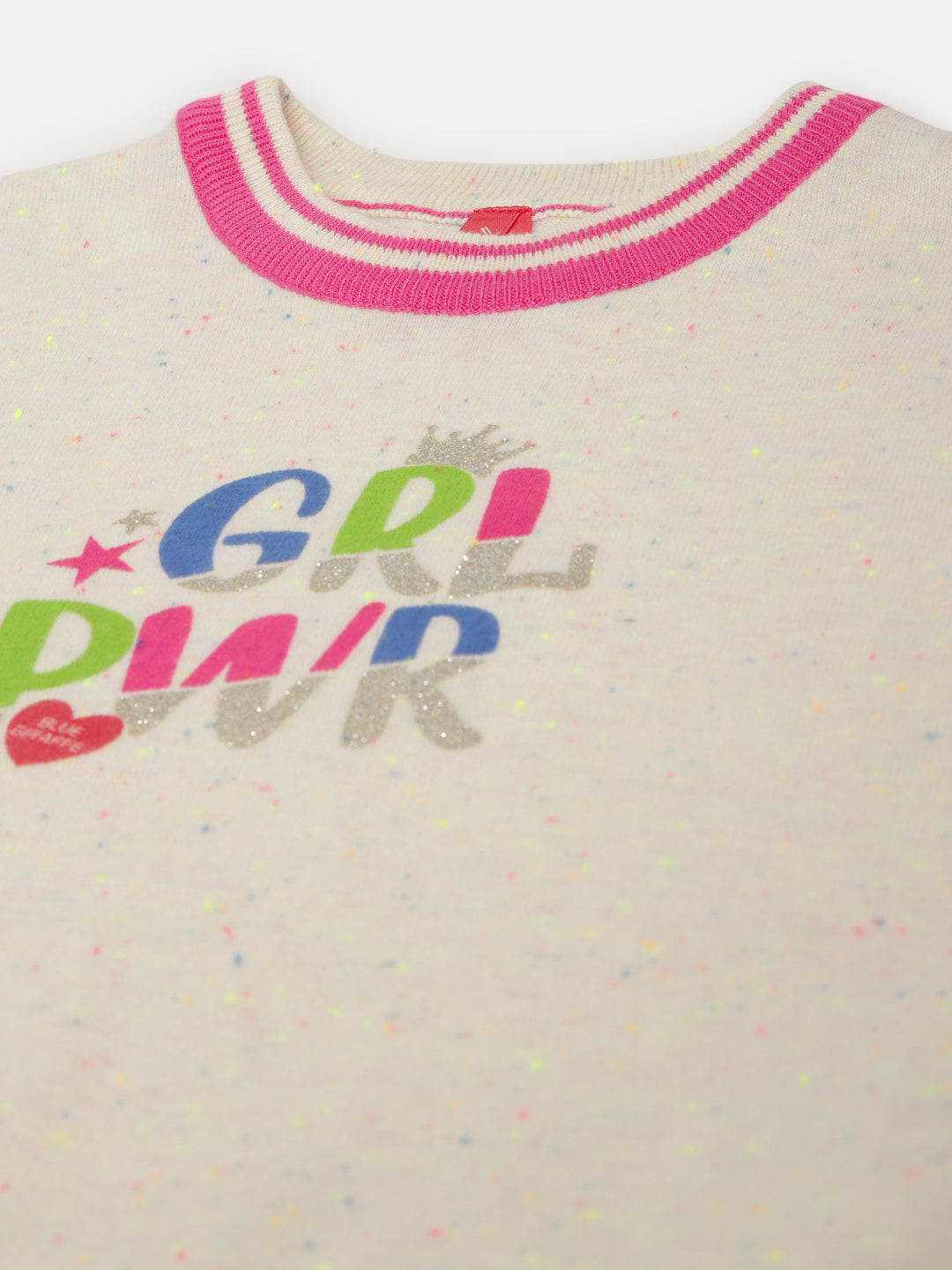 Blue Giraffe Girls Cream Printed Round Neck Sleeveless Top