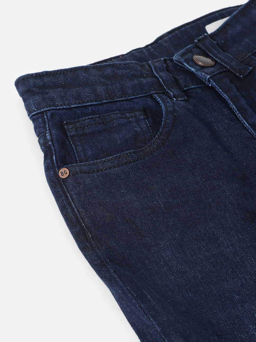 Blue Giraffe Boys Blue Solid Slim Fit Jeans