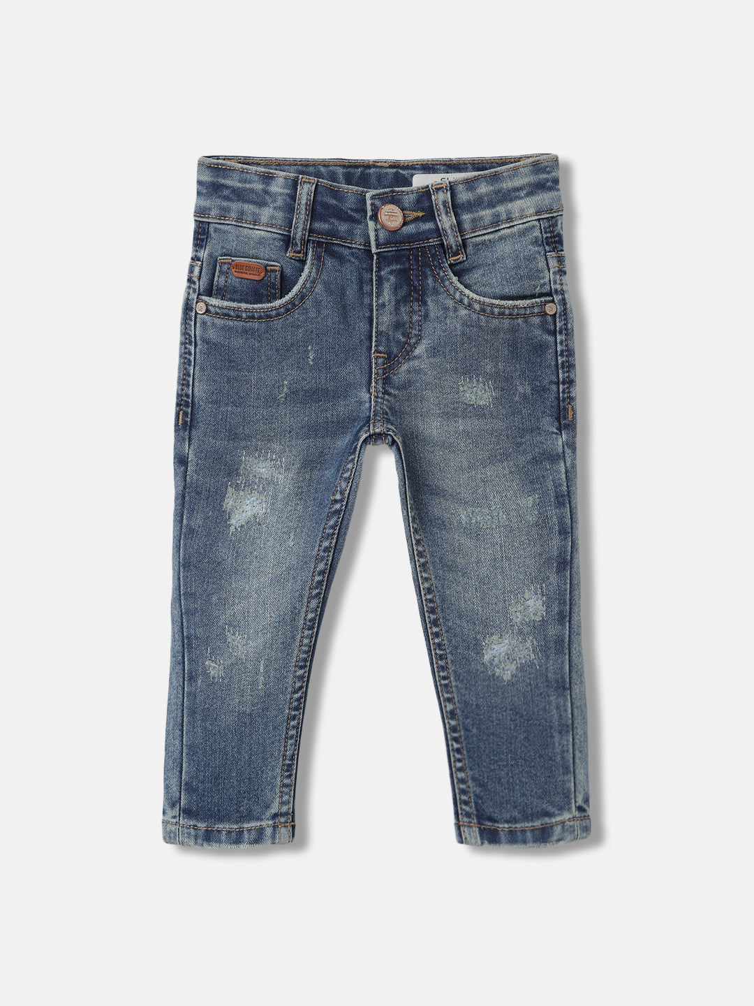 Blue Giraffe Boys Blue Solid Slim Fit Jeans